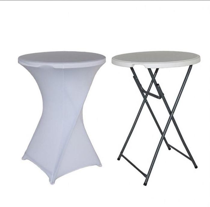 wholesale White Folding Cocktail Table  8  High Round Plastic Folding Bar Table  for outdoor coffee bar use