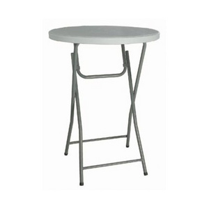 wholesale White Folding Cocktail Table  8  High Round Plastic Folding Bar Table  for outdoor coffee bar use