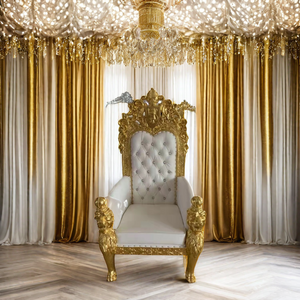 Modern Luxury Gold Wedding Sofa Royal Throne Chair for Banquet Party Bar and Living Room for Hotel Furniture Royal Events