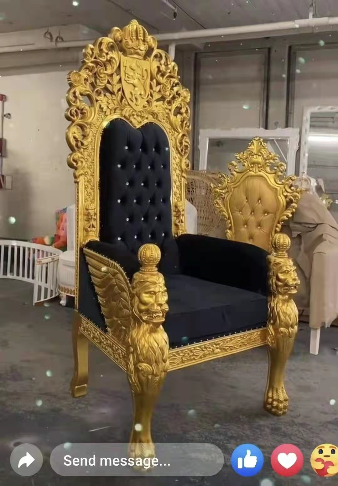 Modern Luxury Gold Wedding Sofa Royal Throne Chair for Banquet Party Bar and Living Room for Hotel Furniture Royal Events