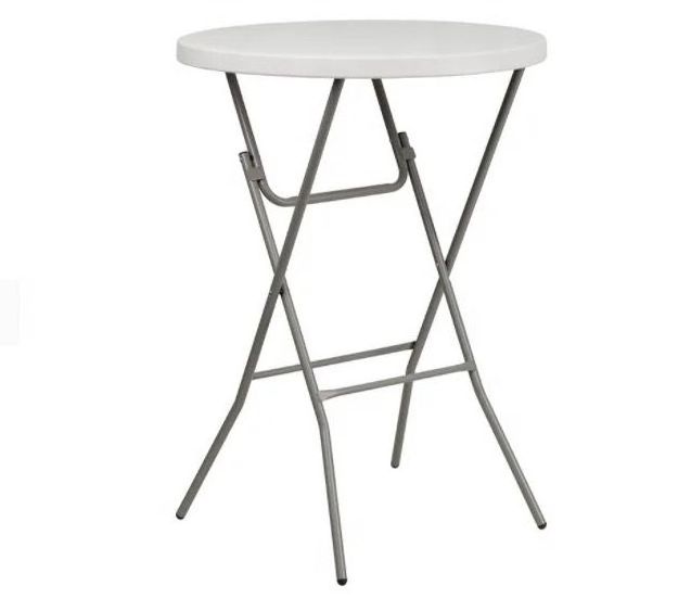 wholesale White Folding Cocktail Table  8  High Round Plastic Folding Bar Table  for outdoor coffee bar use