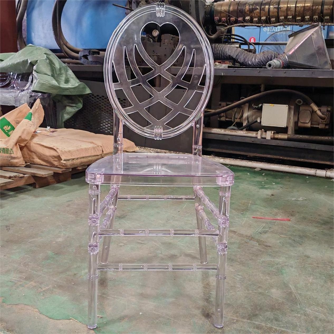 new design clear transparent crystal resin chiavari chair tiffany chair for sales