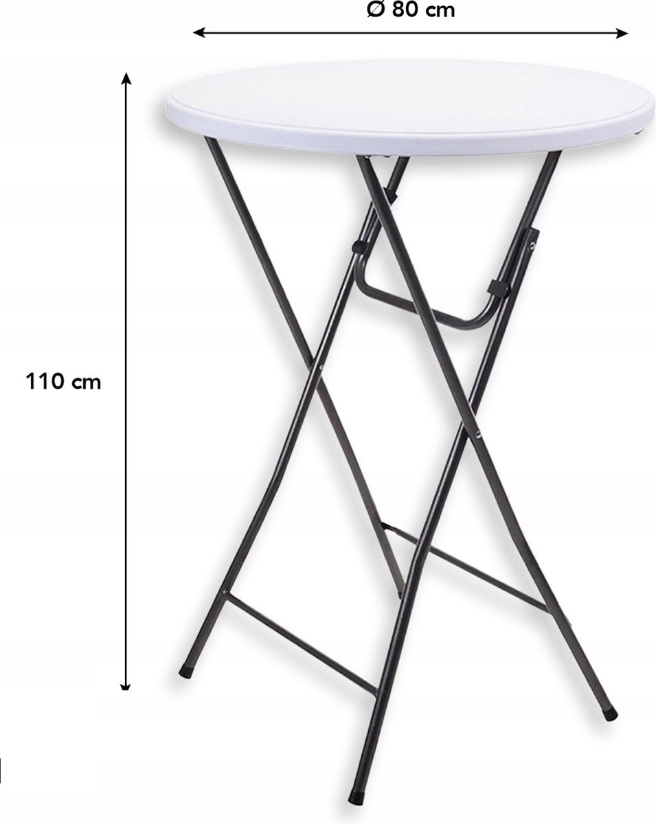 wholesale White Folding Cocktail Table  8  High Round Plastic Folding Bar Table  for outdoor coffee bar use