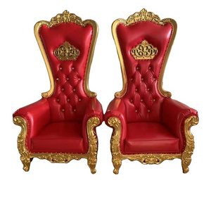 Modern Gold Leather Royal Event Throne Chair Promotional Fabric Wedding Sofa for Banquet Party Bar Apartment Hotel Furniture