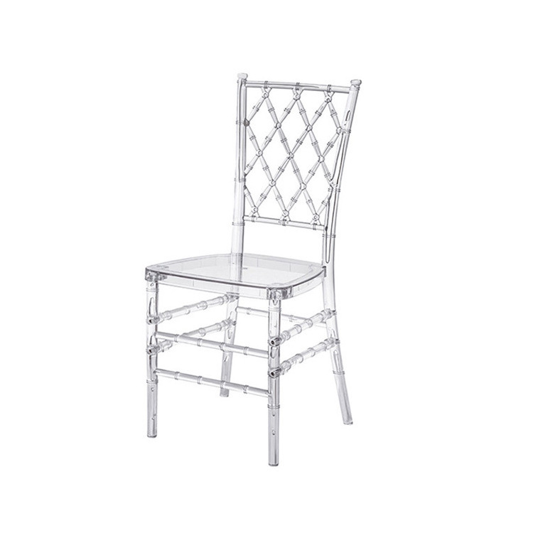 2024 popular mesh transparent resin napoleon Chiavari Chairs wedding chair chavari party tiffany chivari chair