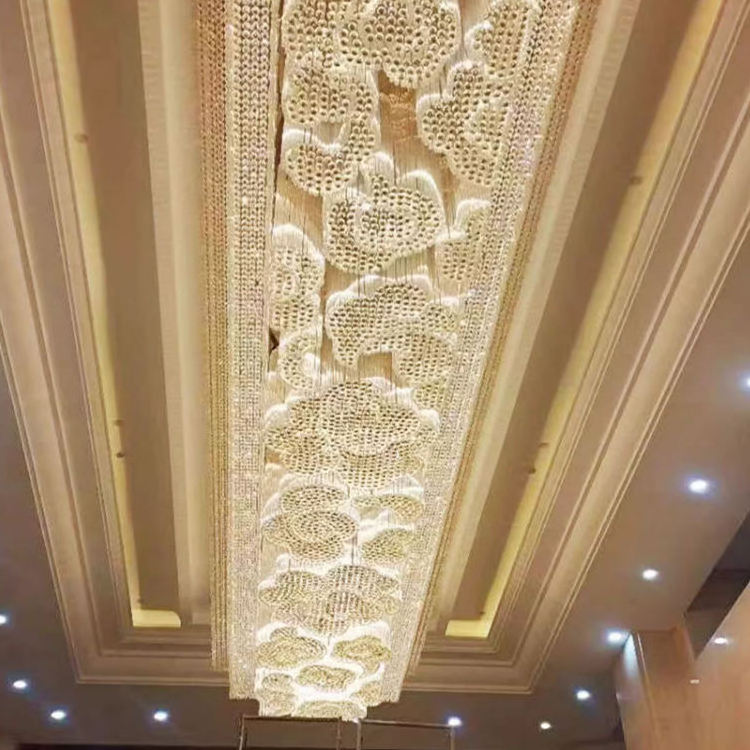 New Product Decorative Banquet Hall Shopping Mall Hotel Lobby Big Luxury Led Chandelier Ceiling Crystal Light