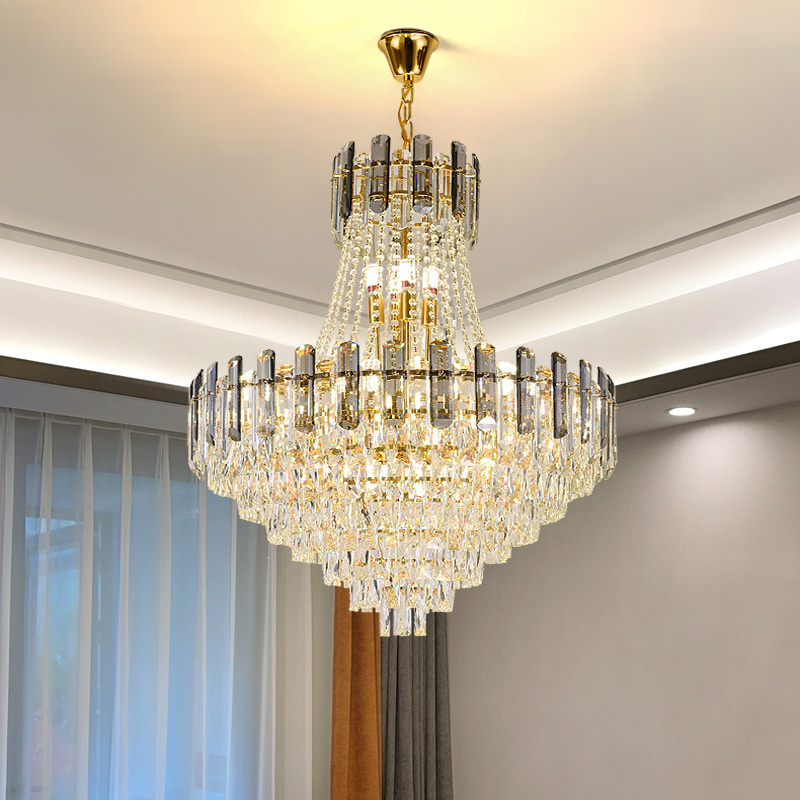 Nordic Modern home decor Stainless steel crystal gold designer gloss chandelier lighting Hanging luminaire foyer lights