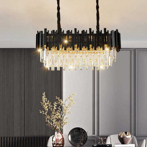 Modern black and gold pendant light luxury gold chandelier led ceiling light golden chandelier lamp for living room bedroom bar