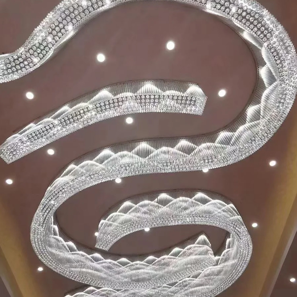 Hotel lobby crystal chandelier Banquet Hall Sales Department circular creative non-standard project light customization