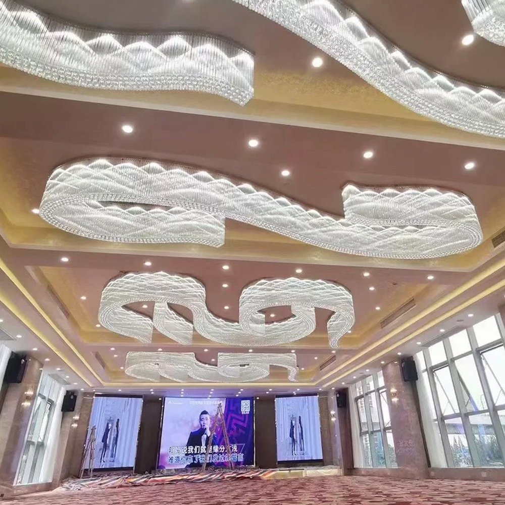 Hotel lobby crystal chandelier Banquet Hall Sales Department circular creative non-standard project light customization