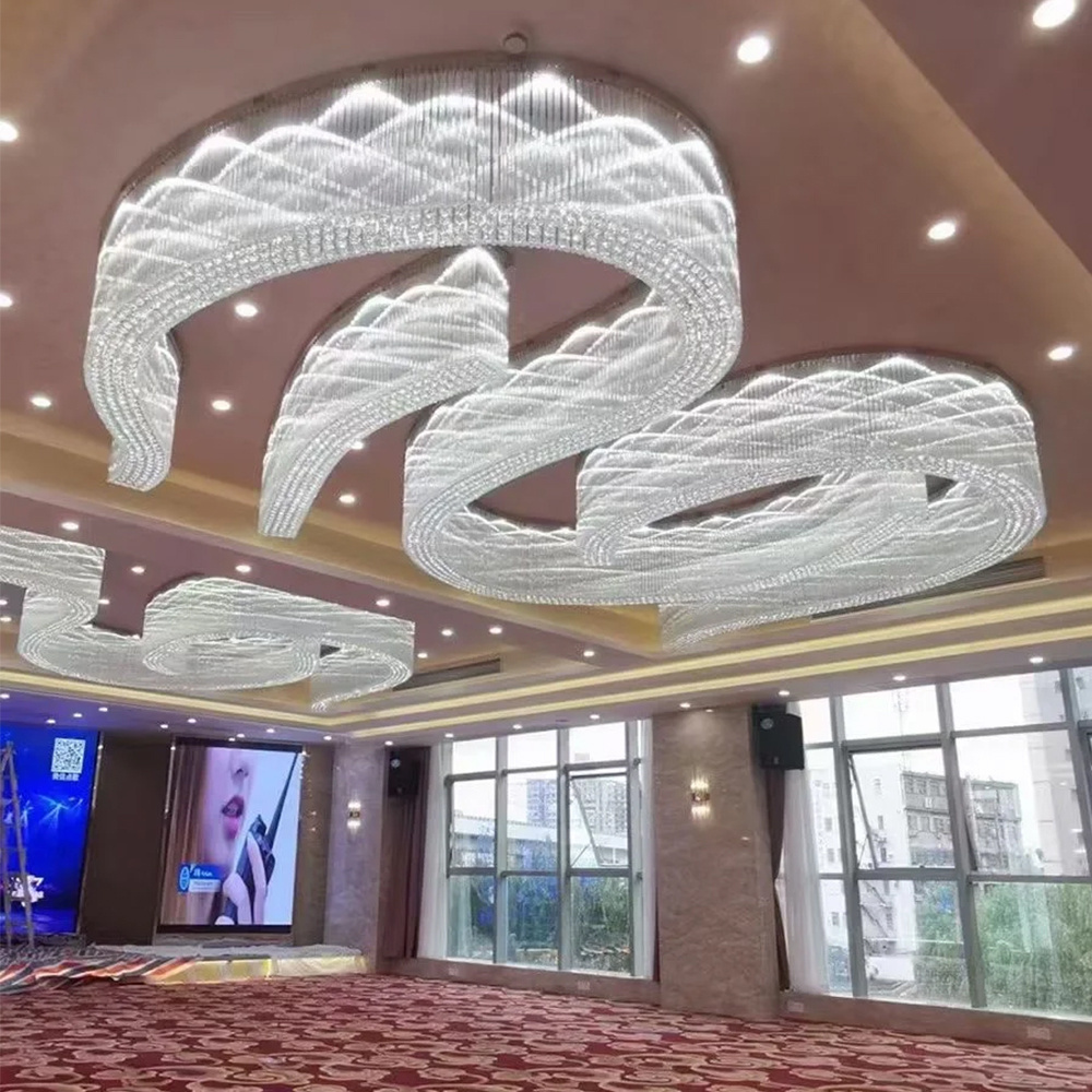 Hotel lobby crystal chandelier Banquet Hall Sales Department circular creative non-standard project light customization