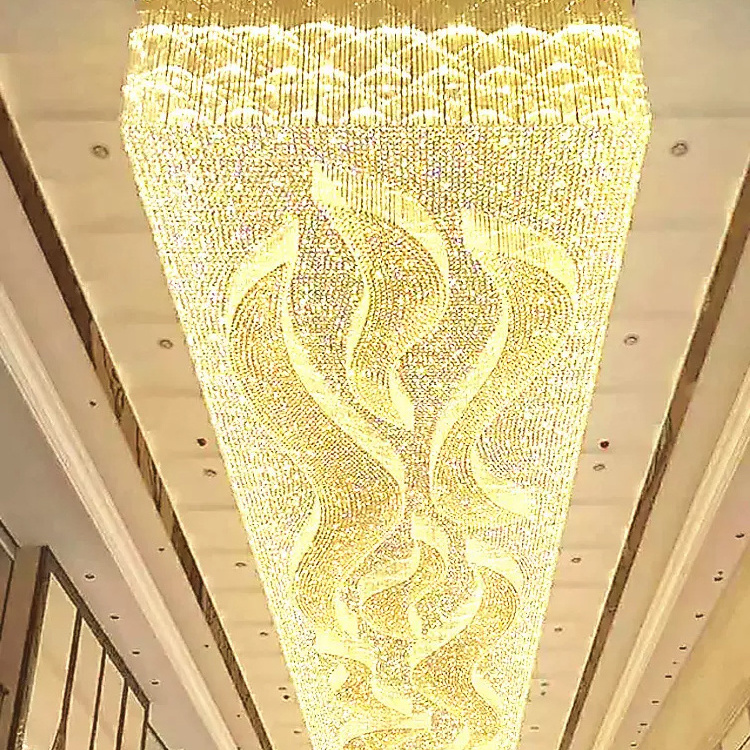 New Product Decorative Banquet Hall Shopping Mall Hotel Lobby Big Luxury Led Chandelier Ceiling Crystal Light