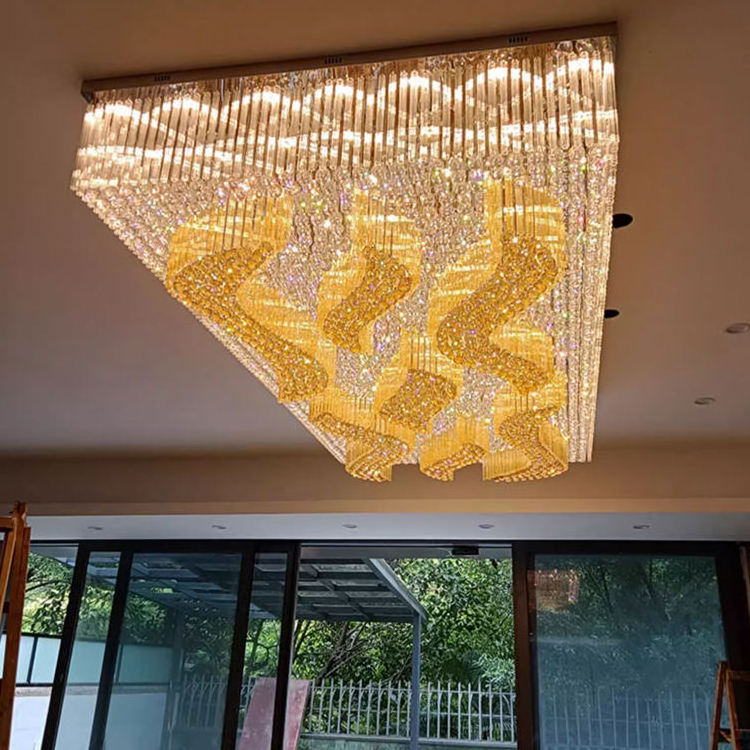 New Product Decorative Banquet Hall Shopping Mall Hotel Lobby Big Luxury Led Chandelier Ceiling Crystal Light