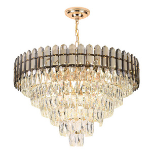 Wholesale modern round Nordic Light Hotel High ceiling luxury living room gold crystal chandelier ceiling light