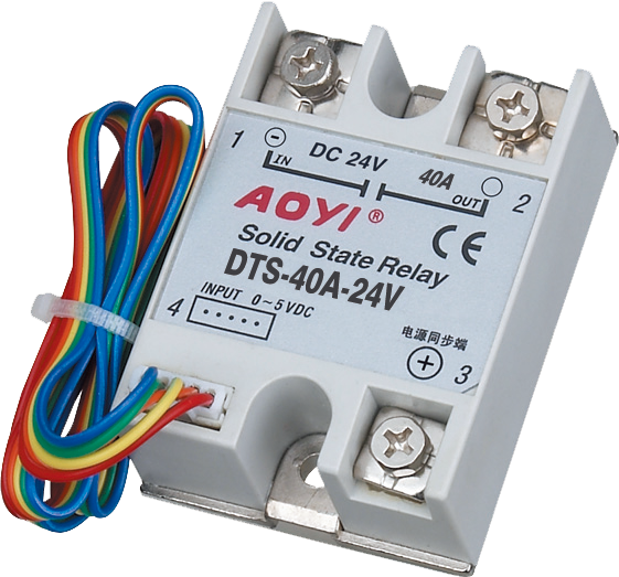 AOYI 24v ac ssr single phase solid state variable relay DTS-10A-24V 0-24VAC with protector