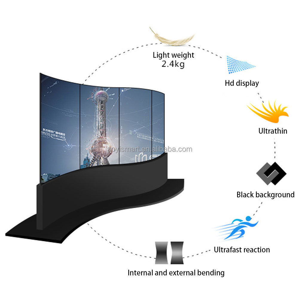 High Definition Ultra Oled 55'' Curved Screen spicing 55 inch flexible led screen for Advertising Display