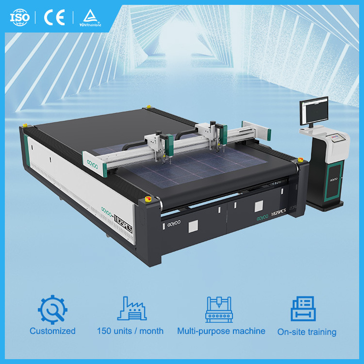 Carton corrugated sheet cnc oscillating v knife making cutting packaging machine for cardboard boxes