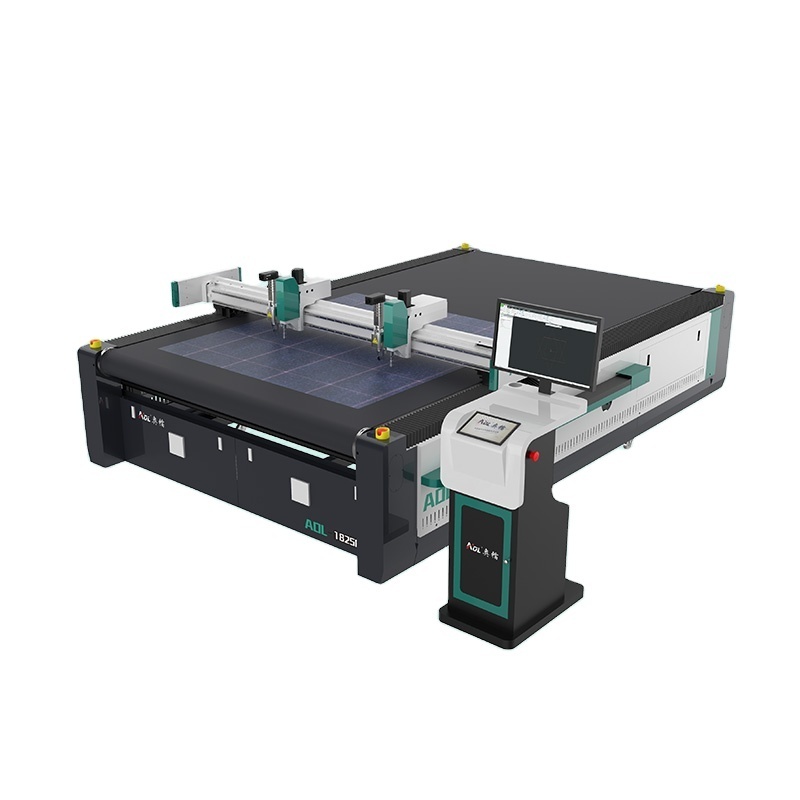 1625 2125 cnc oscillating knife digital auto feeding round cut multi layers fabric Clothes cloth Pet Board cutting Table machine