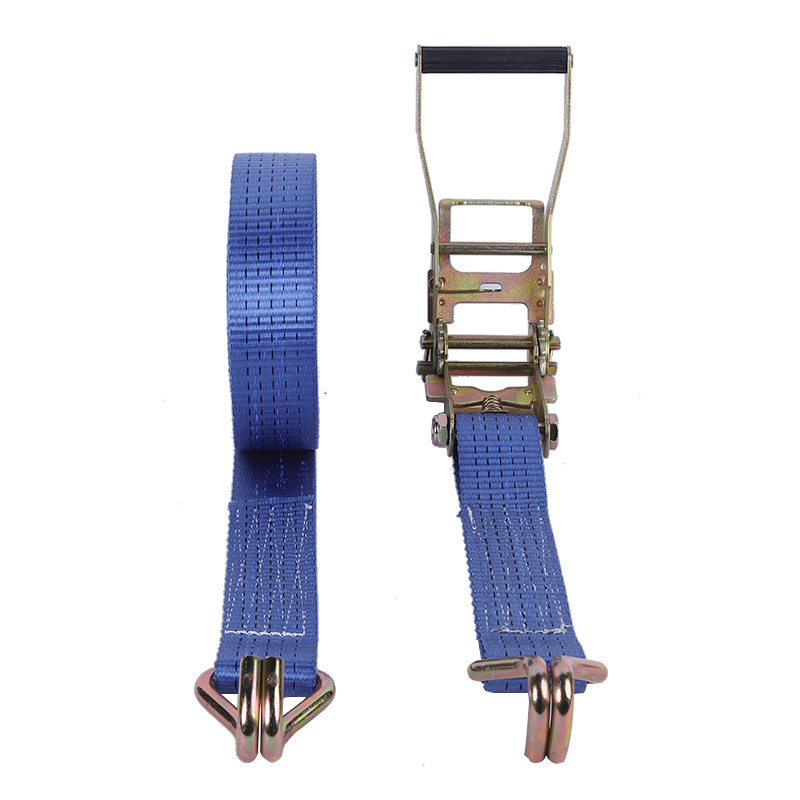 Factory Supply Quick release 2 inch double j hook strap cargo strap polyester cargo ratchet tie down