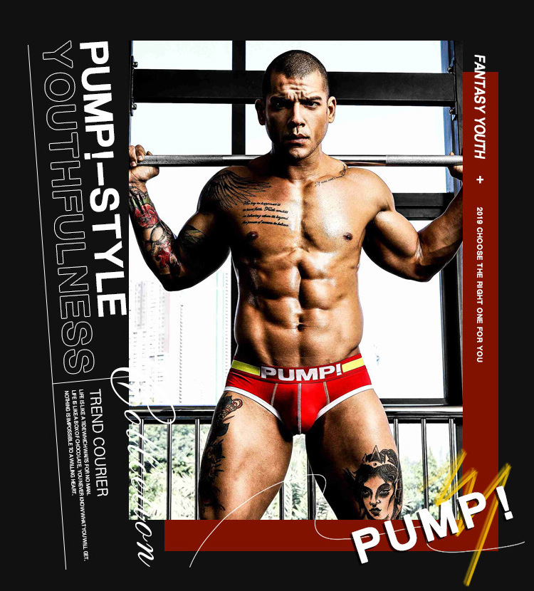 Wholesale PUMP! men boxers custom logo sexy underwear men cotton underwear breathable panties elastic men's briefs boxers