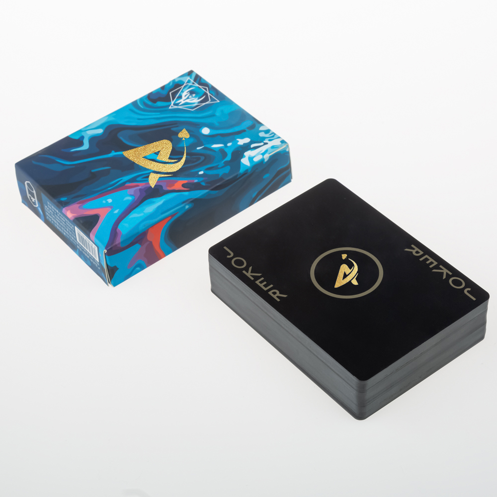 AYPC Wholesale High Quality Black Plastic Waterproof Chess Card Games Printed Custom Logo Sublimation Poker Playing Cards in Box