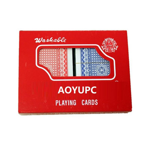 AYPC Top Sales Custom Waterproof Plastic Classic Board Card Game Plastic Playing Poker Cards Double Deck Set