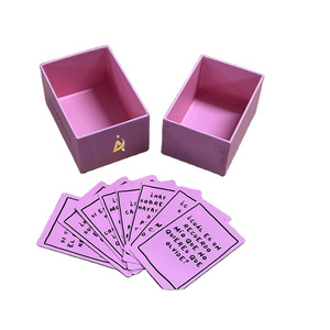 AYPC Custom Design High Quality Printing Humanity Spanish Board Game Adult question affirmation Chess Playing cards with Box