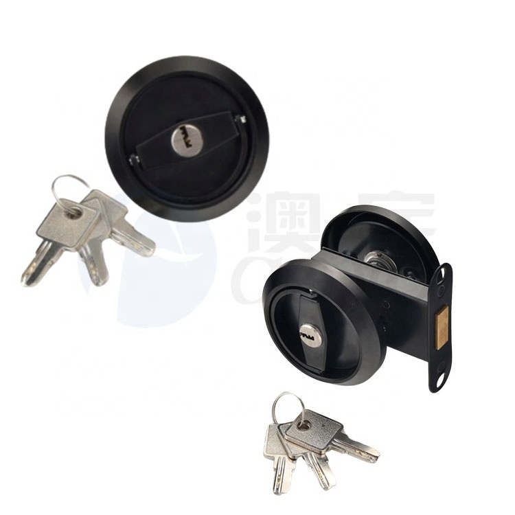 Wooden Round Entrance Cavity Slider Fingerprint Black Pocket Sliding Door Locking System