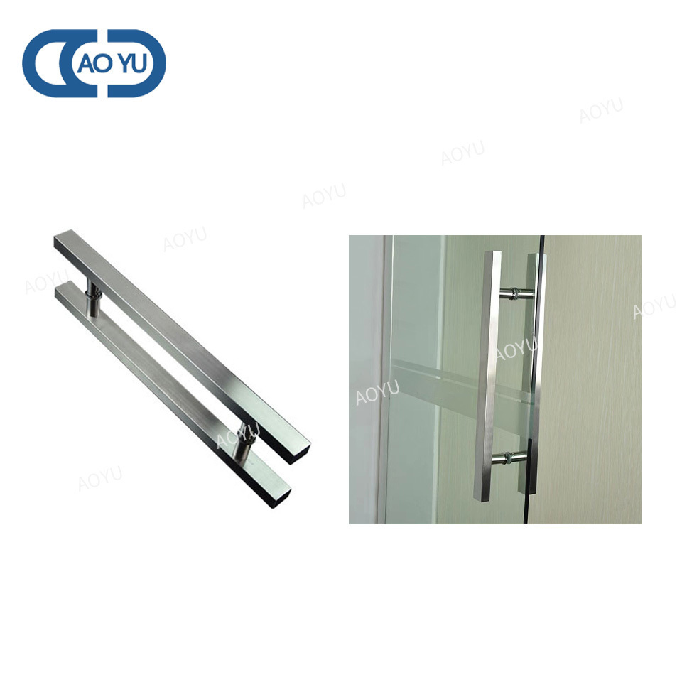 Aoyu metal stainless steel toilet bathroom shower room H - type pull - push sliding glass door handle