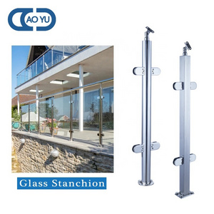 Stainless steel 304 balcony glass stanchion factory outlet balustrade stair handrail glass hardware