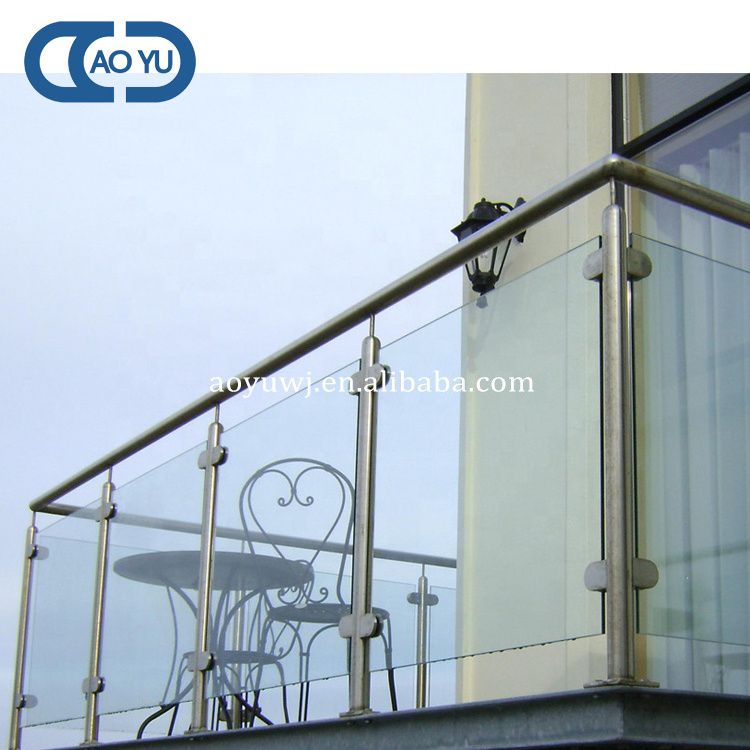 Stainless steel 304 balcony glass stanchion factory outlet balustrade stair handrail glass hardware