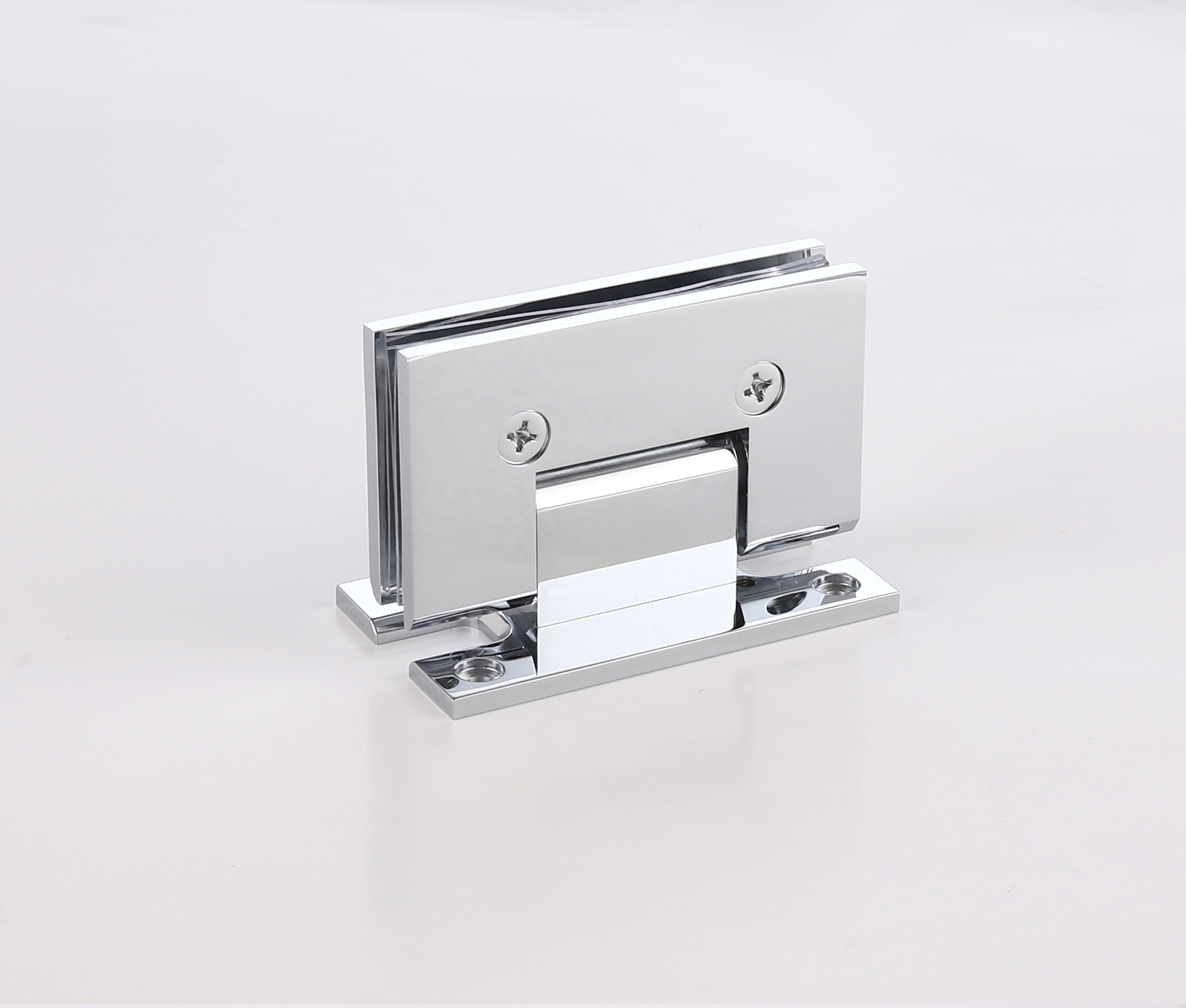 Framed continuous screen system stainless steel shower door pivot  90 degree glass hinge hardware wall mount brass door hinge