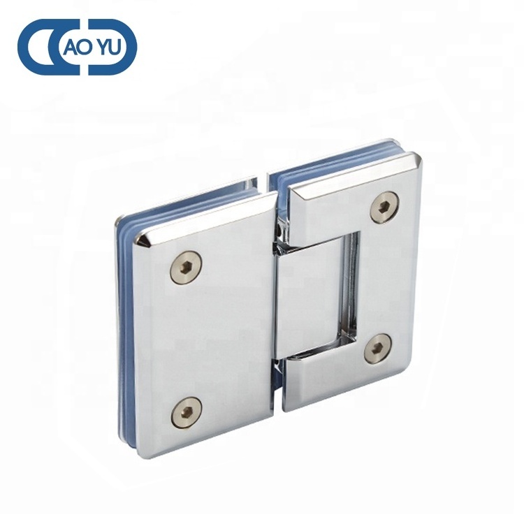 Frameless swing glass to glass bi-folding shower hinge bathroom 180 degree stainless steel brass glass door hinge