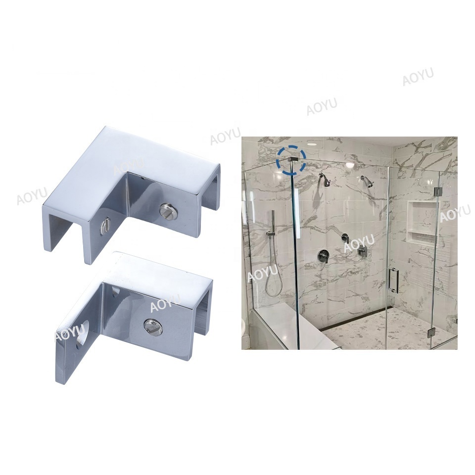 Shower Door 90 degree two-way Angle glass to metal Stainless steel glass connector Glass clip