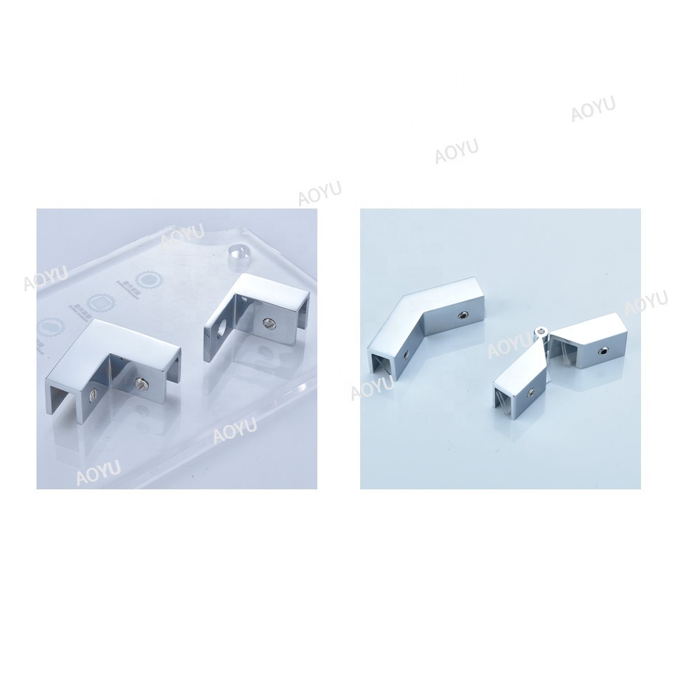 Shower Door 90 degree two-way Angle glass to metal Stainless steel glass connector Glass clip