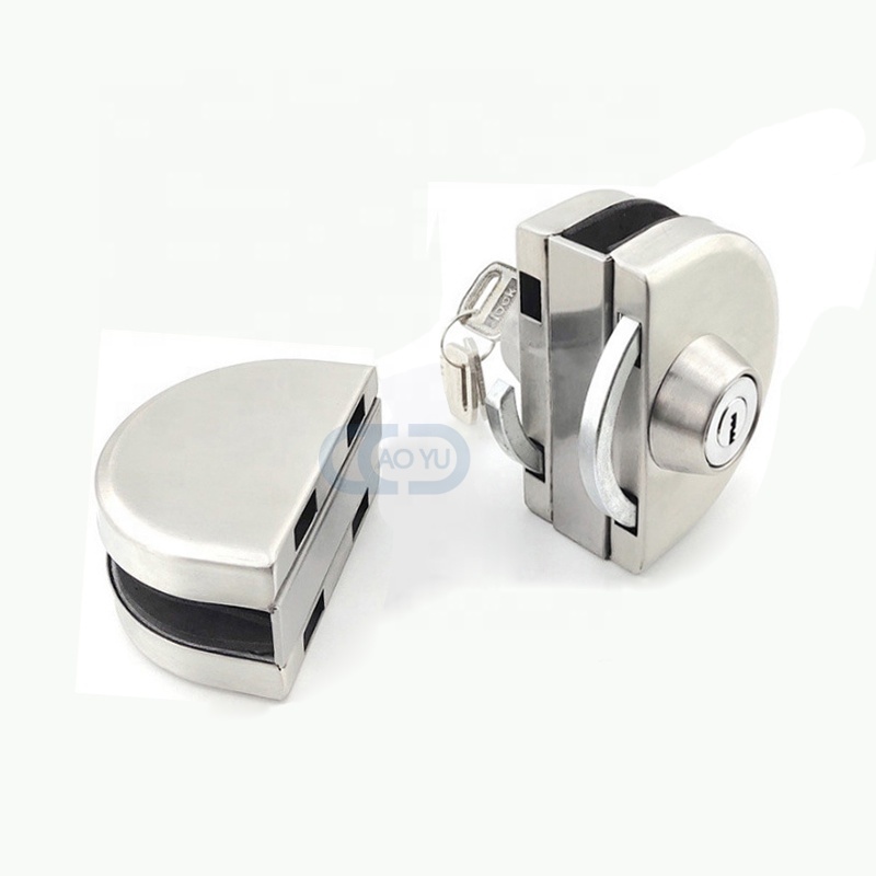 High Security Lock And Knob Stainless Steel 304 Frameless Bathroom Glass Door Locks