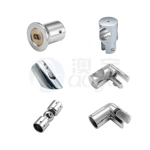 304 Stainless steel adjustable 90 degree pipe glass or wall corner connector for glass door 304