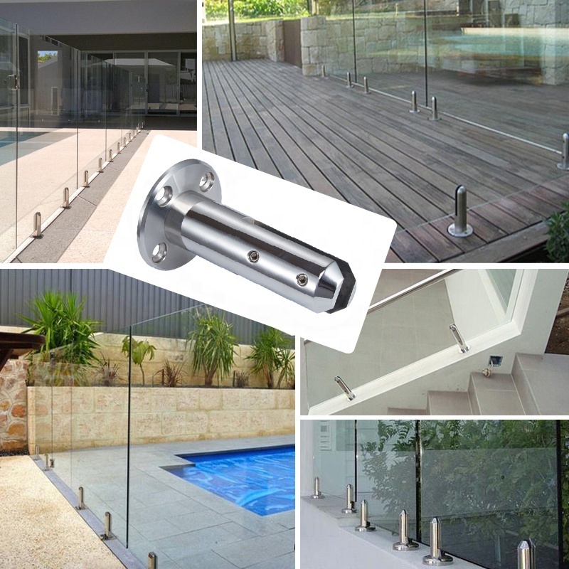 Wholesales high quality glass spigots stainless steel square pool spigot glass balustrade for balcony