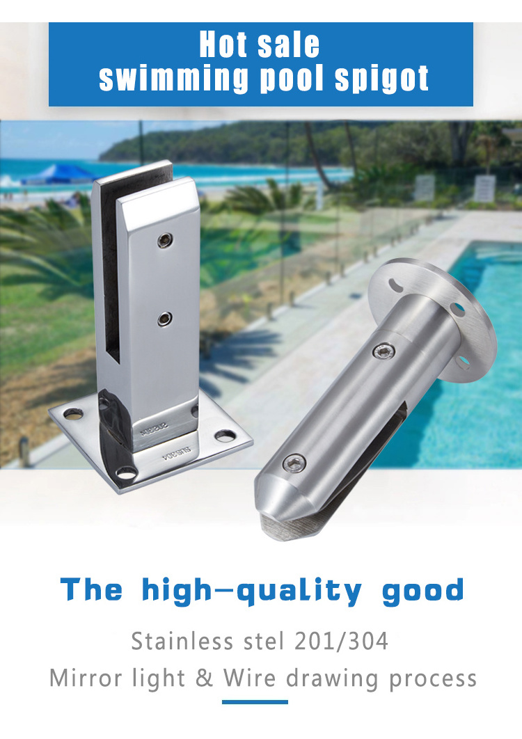 Wholesales high quality glass spigots stainless steel square pool spigot glass balustrade for balcony