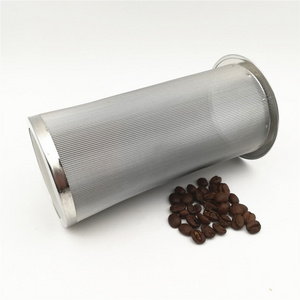 Fine 50 80 100 micron stainless steel mesh cold brew coffee filter basket