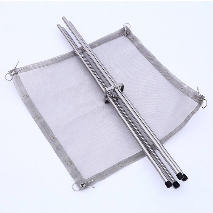 Camping Accessories Outdoor Wood Burning Stand Stainless Steel Mesh Folding Portable Fire Pit