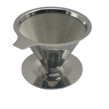 Paperless Coffee Filter Fine Mesh Reusable Stainless Steel Pour Over Coffee Dripper Cone Filter Coffee Maker