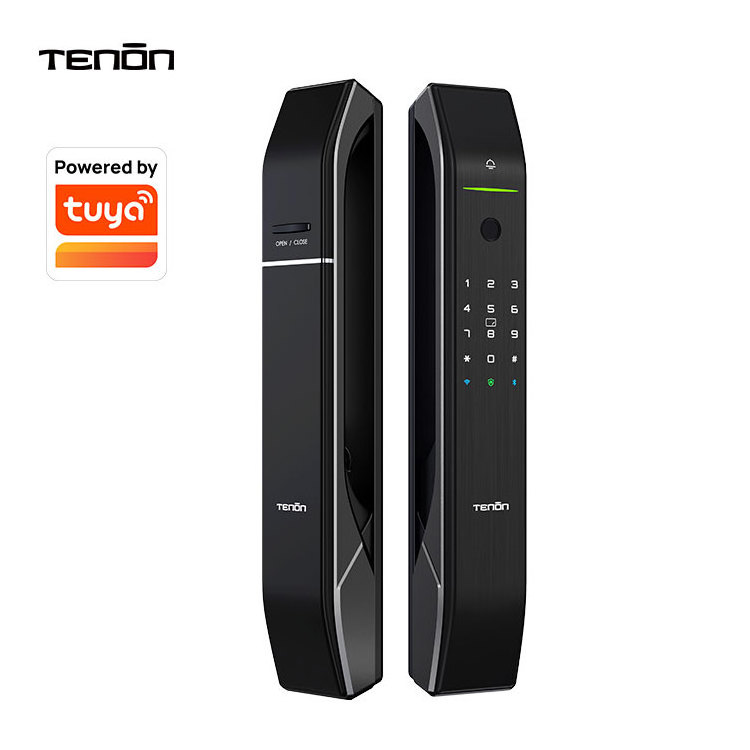 Tenon A7 Electronic Tuya Digit Door Lock Full Automatic Biometric Fingerprint Smart Door Lock Push Pull