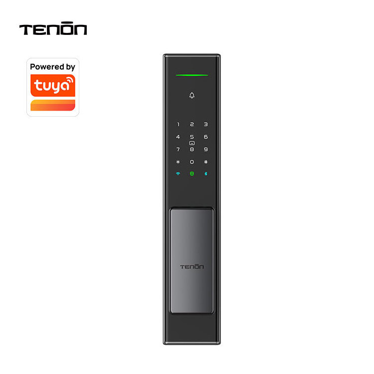 Tenon A5 Security Tuya App Digital Password Fingerprint Lock Smart Keyless Automatic Electronic Push Pull Smart Door Lock