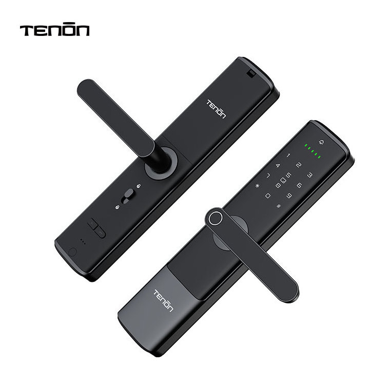 Tenon Home Electronic Smart Keyless Digital Password Biometric Door Handle Intelligent Tuya Smart Lock Outdoor Fingerprint