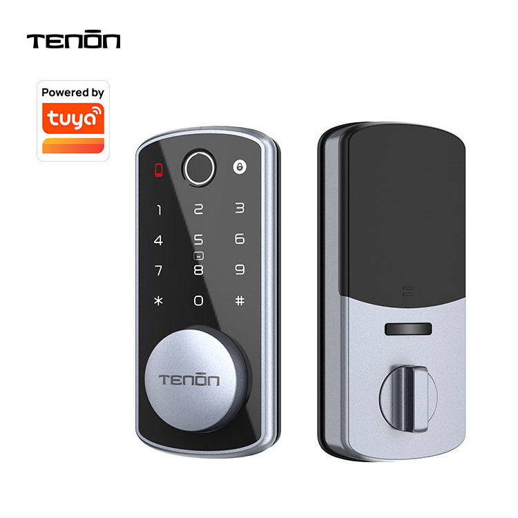 TENON K7 Password Biometric Fingerprint Lock Door Bluetooth Tuya Mobile App Security Digital Smart Lock Deadbolt