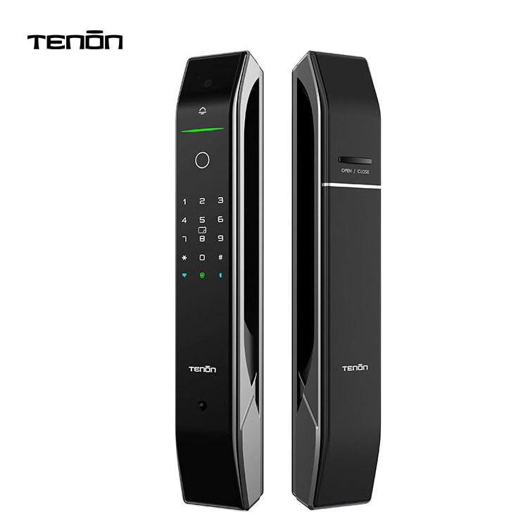 Home Digital Password Push Pull Smart Lock Tuya Wifi Electronic Biometric Fingerprint Automatic Smart Lock Door Camera