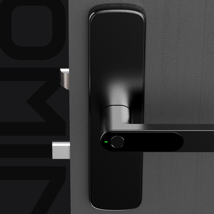 digital app controlled front door lock smart door lock fingerprint password rfid card key combination unlocking 5 ways