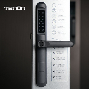 Apartment Keyless Intelligent Door Handle Lock Lever Digital Fingerprint Password Electric Smart Key Door Lock