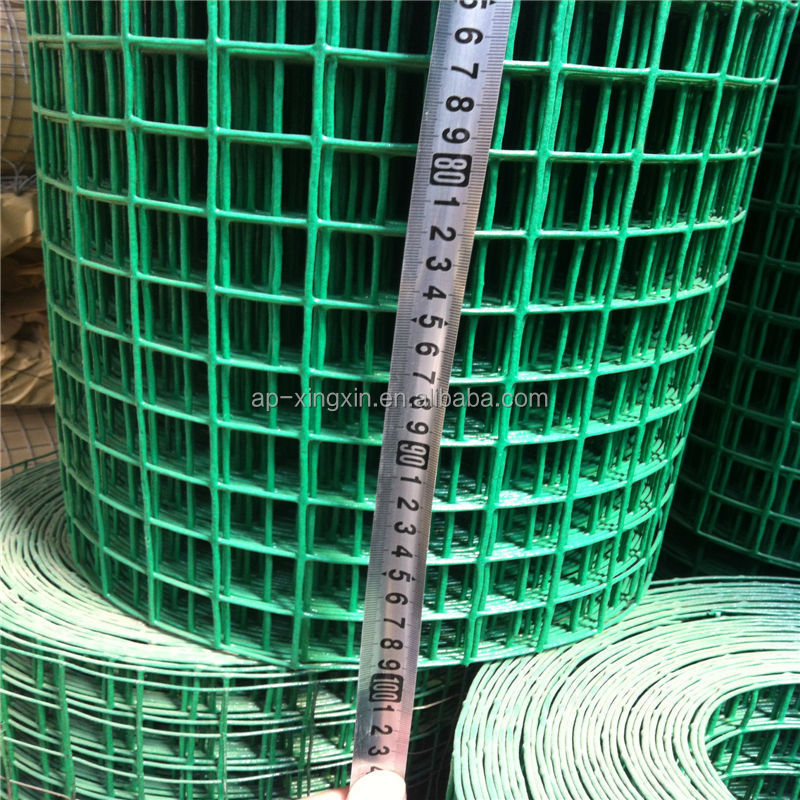 Cheap PVC coated welded wire mesh used in bird/ rabbit/ little dog cages, welded wire fence mesh rolls (J - 010)